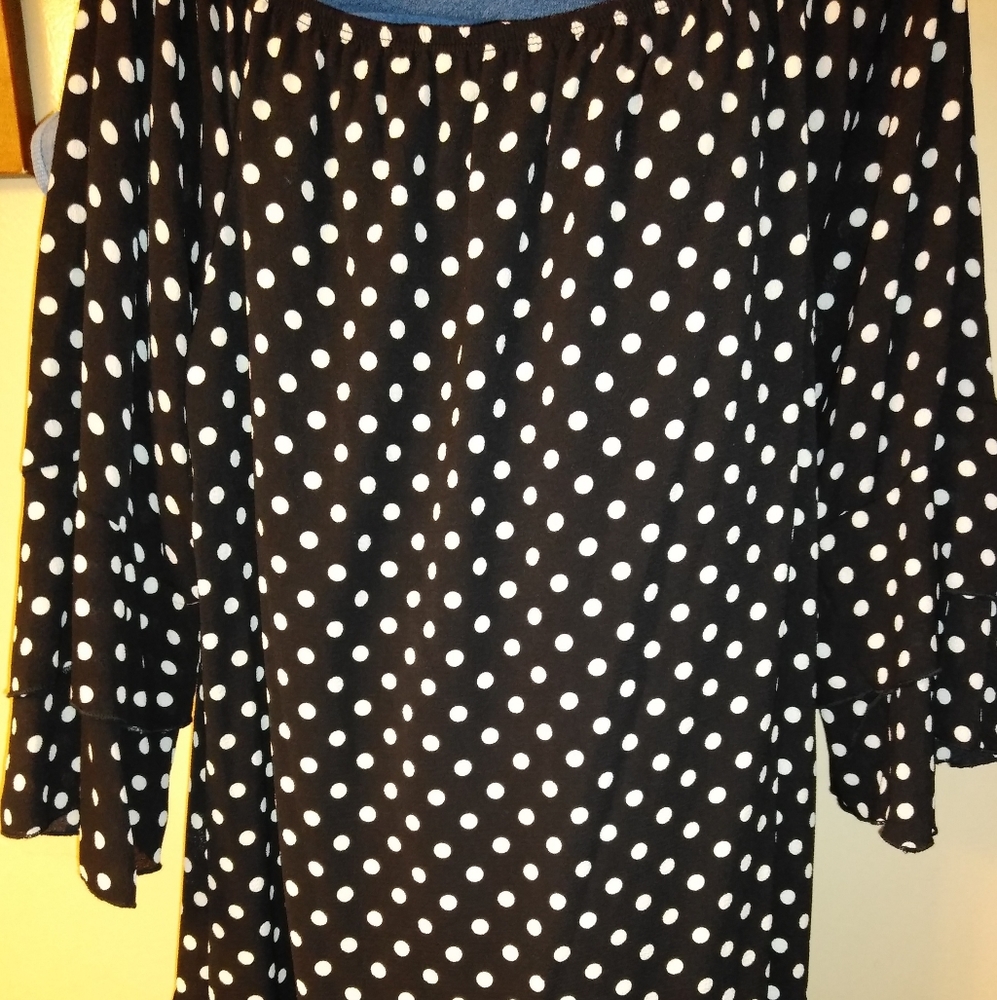 Polka dot plus size dress/long shirt